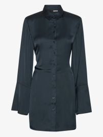 ROTATE BIRGER CHRISTENSEN satin-tie Mini Shirt Dress | Blue | FARFETCH at Farfetch